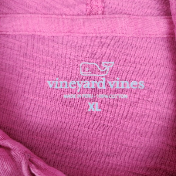 Vineyard Vines Hoodie Womens XL Pink Whale Logo Long Sleeve Slub Cotton T-Shirt - Picture 2 of 7